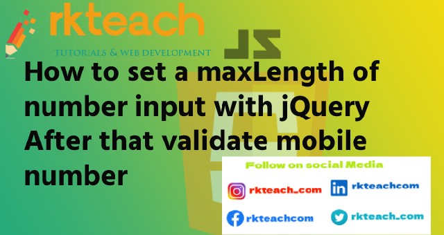 How to set a max length of number input with jQuery